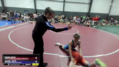 126 lbs Cons. Semi - Taven Deck, Crook County High School Wrestling vs Haziel Soto, Mat Demon Wrestling Club