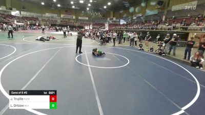 43 lbs Consi Of 8 #2 - Jayce Trujillo, Pueblo County WC vs Levi Ortzow, Wlv Jr Wrestling