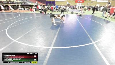 113 lbs Cons. Round 3 - Beckett Rehorst, South Dakota vs Graidy Rice, Jackson High School Wrestling