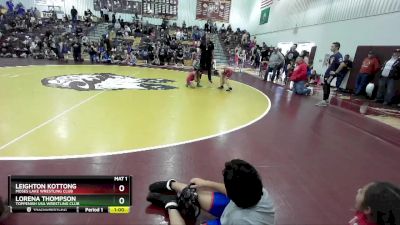 57-64 lbs Round 2 - Leighton Kottong, Moses Lake Wrestling Club vs Lorena Thompson, Toppenish USA Wrestling Club