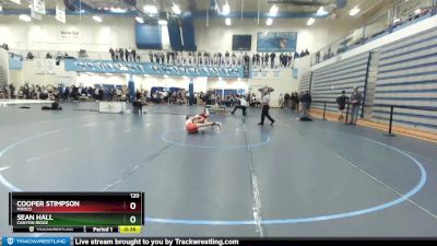 120 lbs Cons. Round 3 - Sean Hall, Canyon Ridge vs Cooper Stimpson, Minico