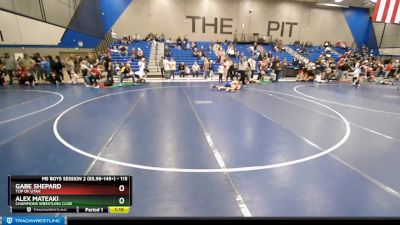 115 lbs Cons. Round 4 - Gabe Shepard, Top Of Utah vs Alex Mateaki, Champions Wrestling Club