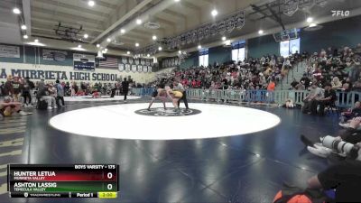 175 lbs Semifinal - Ashton Lassig, Temecula Valley vs Hunter Letua, Murrieta Valley