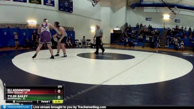 275 lbs Semis (4 Team) - Tyler Bailey, Brownsburg vs Eli Addington, Perry Meridian