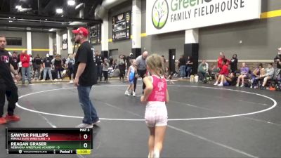 46 lbs Round 3 (4 Team) - Sawyer Phillips, Female Elite Wrestling vs Reagan Graser, Nebraska Wrestling Academy