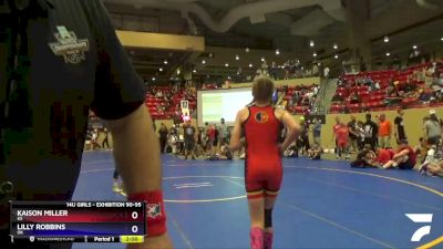 Exhibition 90-95 lbs Round 1 - Kaison Miller, KS vs Lilly Robbins, OK