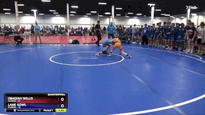 87 lbs Quarters & 1st Wb (16 Team) - Obadiah Willis, Illinois vs Lane Gowl, Florida