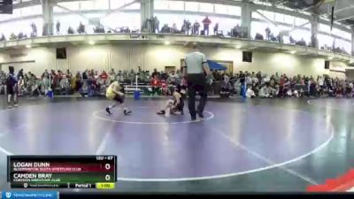 67 lbs Cons. Round 2 - Logan Dunn, Bloomington South Wrestling Club vs Camden Bray, Corydon Wrestling Club