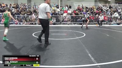 85 lbs Cons. Round 2 - Cael Rowley, Chapman vs Max Gordon, Smoky Valley