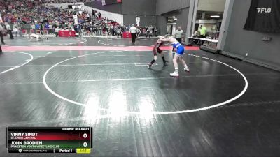 115 lbs Champ. Round 1 - John Brodien, Princeton Youth Wrestling Club vs Vinny Sindt, St. Croix Central