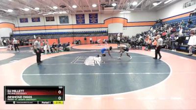 133 lbs Cons. Round 3 - Desmond Diggs, Mount St. Joseph University vs DJ Millett, Millikin University