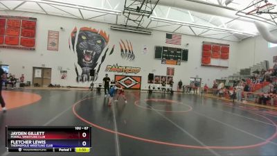 67 lbs Quarterfinal - Jayden Gillett, Powell Wrestling Club vs Fletcher Lewis, Thermopolis Wrestling Club