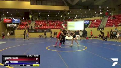 92-101 lbs Round 3 - Kaison Miller, KS vs Lilly Robbins, OK