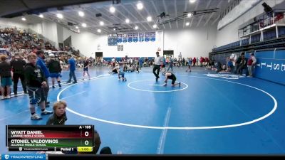 105 lbs Cons. Round 1 - Wyatt Daniel, Laramie Middle School vs Otoniel Valdovinos, Alliance Middle School