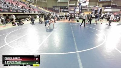 112 lbs Quarterfinal - Paloma Juarez, Greater Heights Wrestling vs Cheyenne Frank, Michigan Revolution Wrestling Club