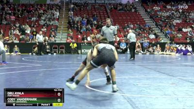 3A-120 lbs 3rd Place Match - Cody Vandermark, Ankeny Centennial vs Dru Ayala, Fort Dodge