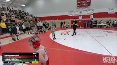 38-43 lbs Round 4 - Ranen Marcum, Eaton Reds Wrestling Club vs Malia Maestas, Junior Bulldogs Wrestling