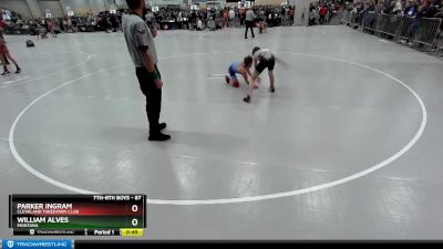 87 lbs Cons. Round 3 - William Alves, Montana vs Parker Ingram, Cleveland Takedown Club