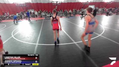 106 lbs Semifinal - Landynn Miller, Mauston Talons Wrestling Club vs Andrew DiPiazza, Kaukauna Wrestling Club