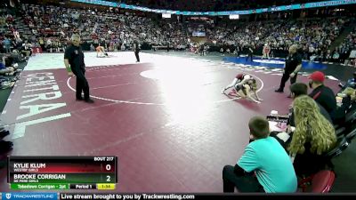 Girls 100 lbs Semifinal - Brooke Corrigan, De Pere Girls vs Kylie Klum, Westby Girls