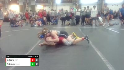 130 lbs Round 3 (8 Team) - Salah Tsarni, Team Germantown vs Aric Braund, Askren WA Black