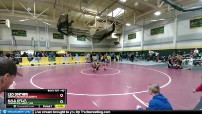 40 lbs Quarterfinal - Nalu Sylva, Cobbler Kids Wrestling vs Leo Ginther, Lemmon/McIntosh Cowboys