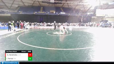 135 lbs 3rd Place Match - Solomon Hendricks, Snoqualmie Valley Wrestling Club vs Isaiah Torres, Tri-Town Bullyz Wrestling