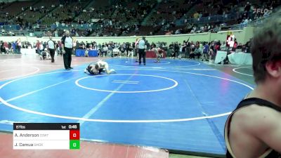 87 lbs Consi Of 16 #1 - Aiden Anderson, CowTown Elite vs Jayden Camua, Southmoore SaberCats Wrestling