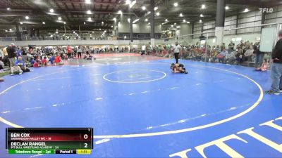 80 lbs Round 4 (6 Team) - Declan Rangel, PIT BULL WRESTLING ACADEMY vs Ben Cox, SHENANDOAH VALLEY WC