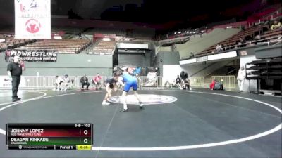 102 lbs Cons. Round 3 - Johnny Lopez, Red Wave Wrestling vs Deagan Kinkade, California