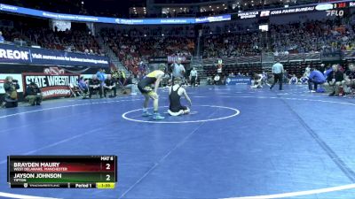 2A-120 lbs Champ. Round 2 - Jayson Johnson, Tipton vs Brayden Maury, West Delaware, Manchester