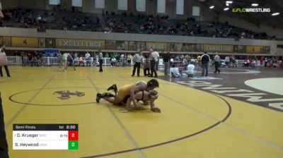 157 lbs Semifinal - Dewey Krueger, Wyoming vs Spencer Heywood, Utah Valley University
