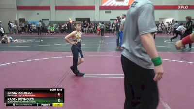 65 lbs Champ. Round 1 - Brody Coleman, Ohatchee Youth Wrestling vs Kaden Reynolds, Buckhorn Youth Wrestling