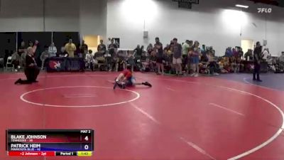 92 lbs Semis & 3rd Wb (16 Team) - Blake Johnson, Tennessee vs Patrick Heim, Minnesota Blue