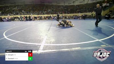 140 lbs Quarterfinal - Kolbe Bargas, Vinita vs Cole Sackett, Angry Fish