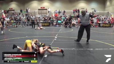 70 lbs Round 5 (6 Team) - Aryanna Campbell, Beast Mode WA vs Braden Dykhouse, BadBass Green