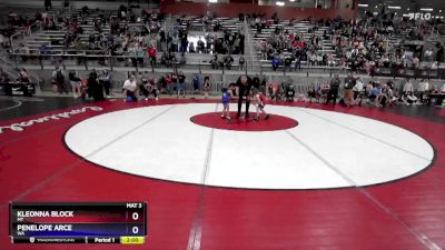 50-55 lbs Quarterfinal - Kleonna Block, MT vs Penelope Arce, WA