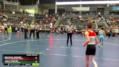 55 lbs Champ. Round 1 - Crew Mohler, Moen Wrestling Academy vs Grayson Werner, Nebraska Wrestling Academy