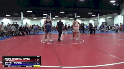 250 lbs Round 3 (8 Team) - Andre Sandoval Espana, California vs Jaxton Holyoak, Utah