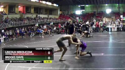 125 lbs Champ. Round 1 - Lincoln Nekoliczak, Central Valley Youth Wrestling vs Brooks Davis, Blair Wrestling Club