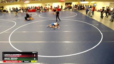 92 lbs Cons. Round 4 - Lincoln Goodrich, Pinnacle Wrestling Club vs Brody Brown, Rum River Wrestling