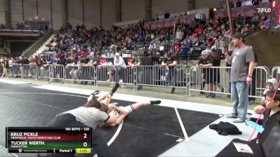 120 lbs Champ. Round 1 - Kruz Pickle, Frontenac Youth Wrestling Club vs Tucker Werth, Manhattan