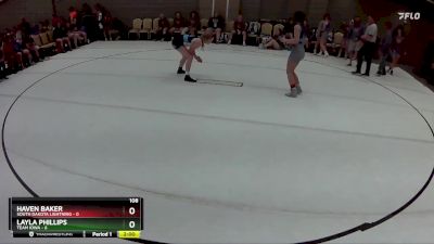 108 lbs Round 3 (8 Team) - Layla Phillips, Team Iowa vs Haven Baker, South Dakota Lightning