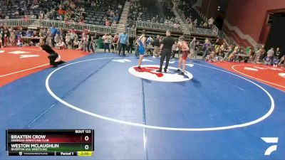 145 lbs Quarterfinal - Braxten Crow, Sheridan Wrestling Club vs Weston McLaughlin, Riverton USA Wrestling