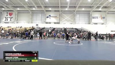 110 lbs Champ. Round 1 - Haydon Caufield, Warrior Warehouse Wrestling vs Keegan Lyons, Johnstown Pee Wee Wrestling Club