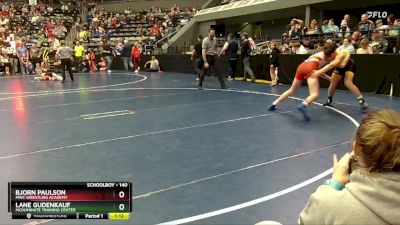 140 lbs Cons. Round 5 - Bjorn Paulson, MWC Wrestling Academy vs Lane Gudenkauf, Mcdominate Training Center