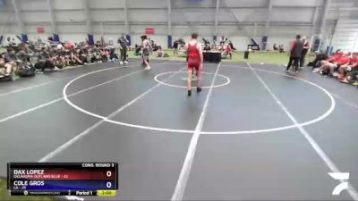 138 lbs Semis & 3rd Wb (16 Team) - Dax Lopez, Oklahoma Outlaws Blue vs Cole Gros, LA