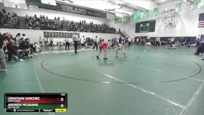 120 lbs 7th Place Match - Jonathan Sanchez, John Glenn vs Andrew McAdams, Simi Valley