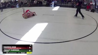 123 lbs Quarterfinal - Maverick Heine, League Of Heroes Wrestling Club vs Presley Olberding, Nebraska