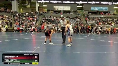 120 lbs Champ. Round 1 - Trey Hoette, Harrisonville Wrestling vs Harlo Wilcox, Millard South